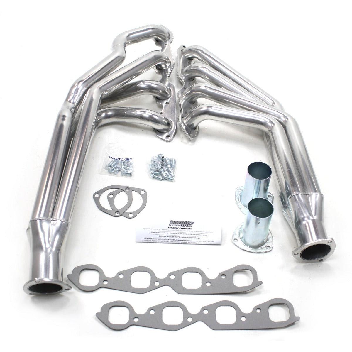 Patriot Exhaust H8078-1 55-57 Chevrolet BBC Rack Long Tube Slvr