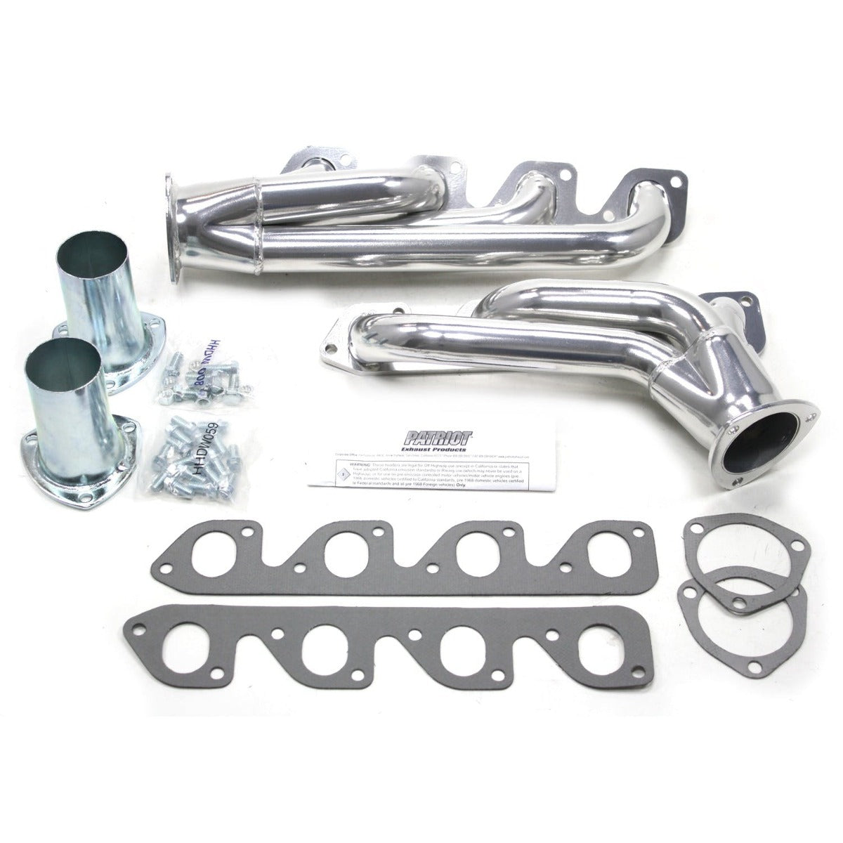 Patriot Exhaust H8435-1 34-48 Street Rod 351C 2V Mid Length Slvr