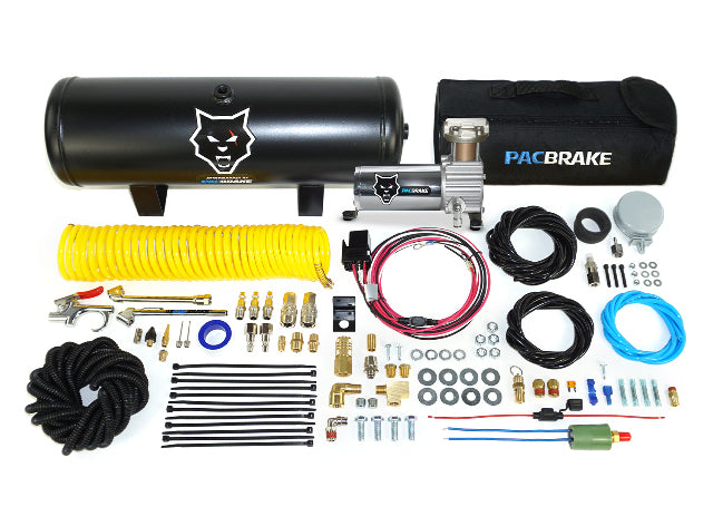 Pacbrake Onboard Air with 2 1/2 Gallon Air tank W/Air Compressor Air Tank Fittings HP10164