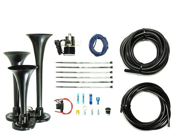 Pacbrake Basic Trio Air Horn For Onboard Air Cast Zinc Alloy/Stainless Steel Chrome HP10235
