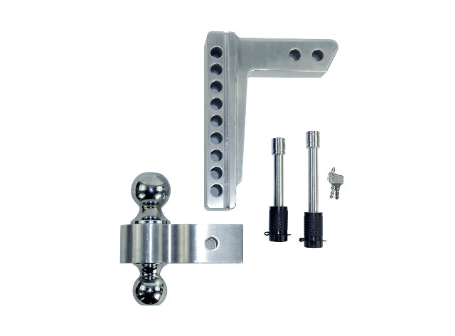 Pacbrake Ball Mount 2 Inch Shank 8 Inch Drop Chrome HP10598-1