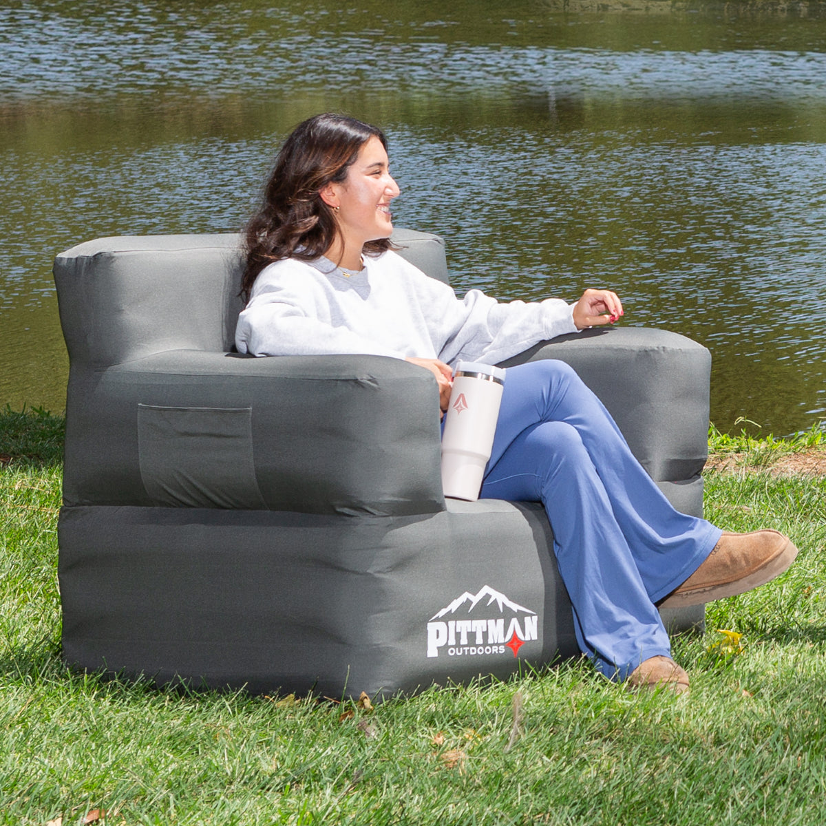 Pittman Outdoors Inflatable Chair with Built-in Pump PPI-AIR_CHAIR