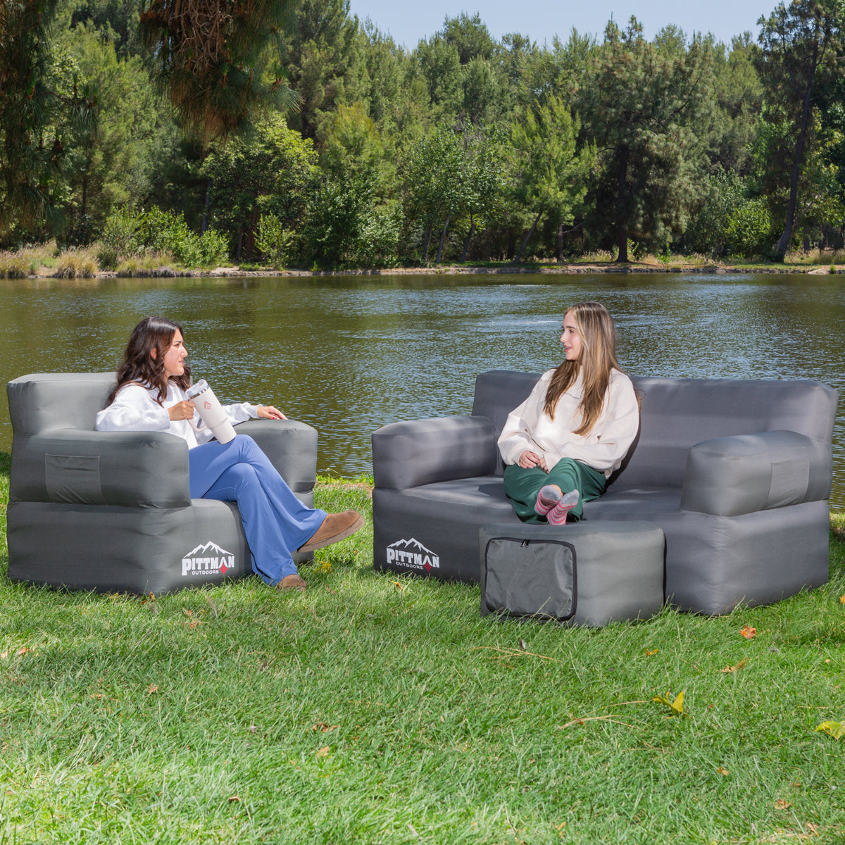 Pittman Outdoors Inflatable Furniture 3pc. Set with Built-in Pump PPI-AIRFURNITURESET