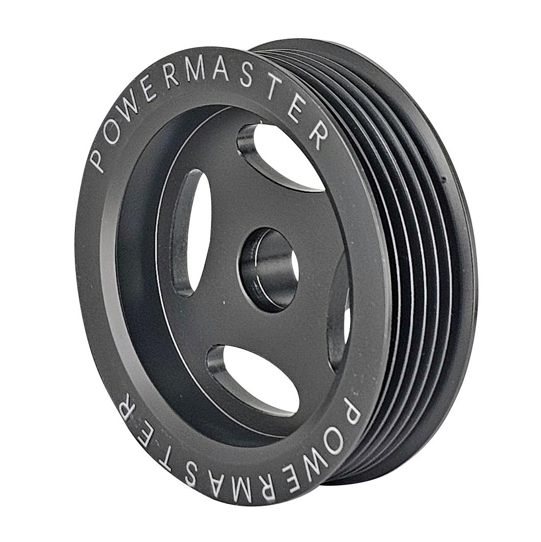 Powermaster 3.5 in. 6-Groove Underdrive Alternator Pulley for GM LS AD Series Alternators, Hardcoat 195-35