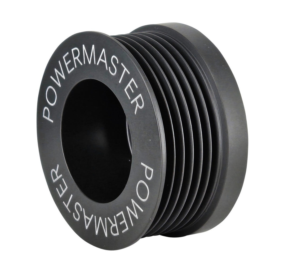 Powermaster 3 in. 6-Groove Alternator Pulley for Ford Mustang/Coyote, Hardcoat, Solid Aluminum 197-3