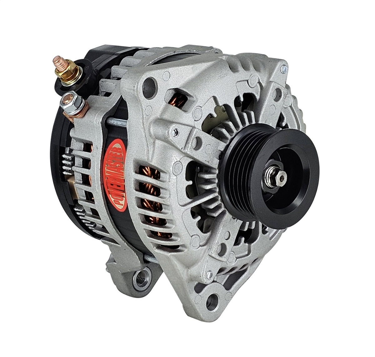Powermaster 245 Amp Denso Alternator, 6-Groove Pulley, Natural Finish 41532
