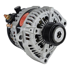 Powermaster 245 Amp Denso Alternator, 6-Groove Decoupler Pulley, 1-Wire, Natural Finish 44007-1