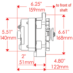 Powermaster 150 Amp 12si Alternator for GM, 2-Groove V-Belt Pulley, Natural Finish 47294-2
