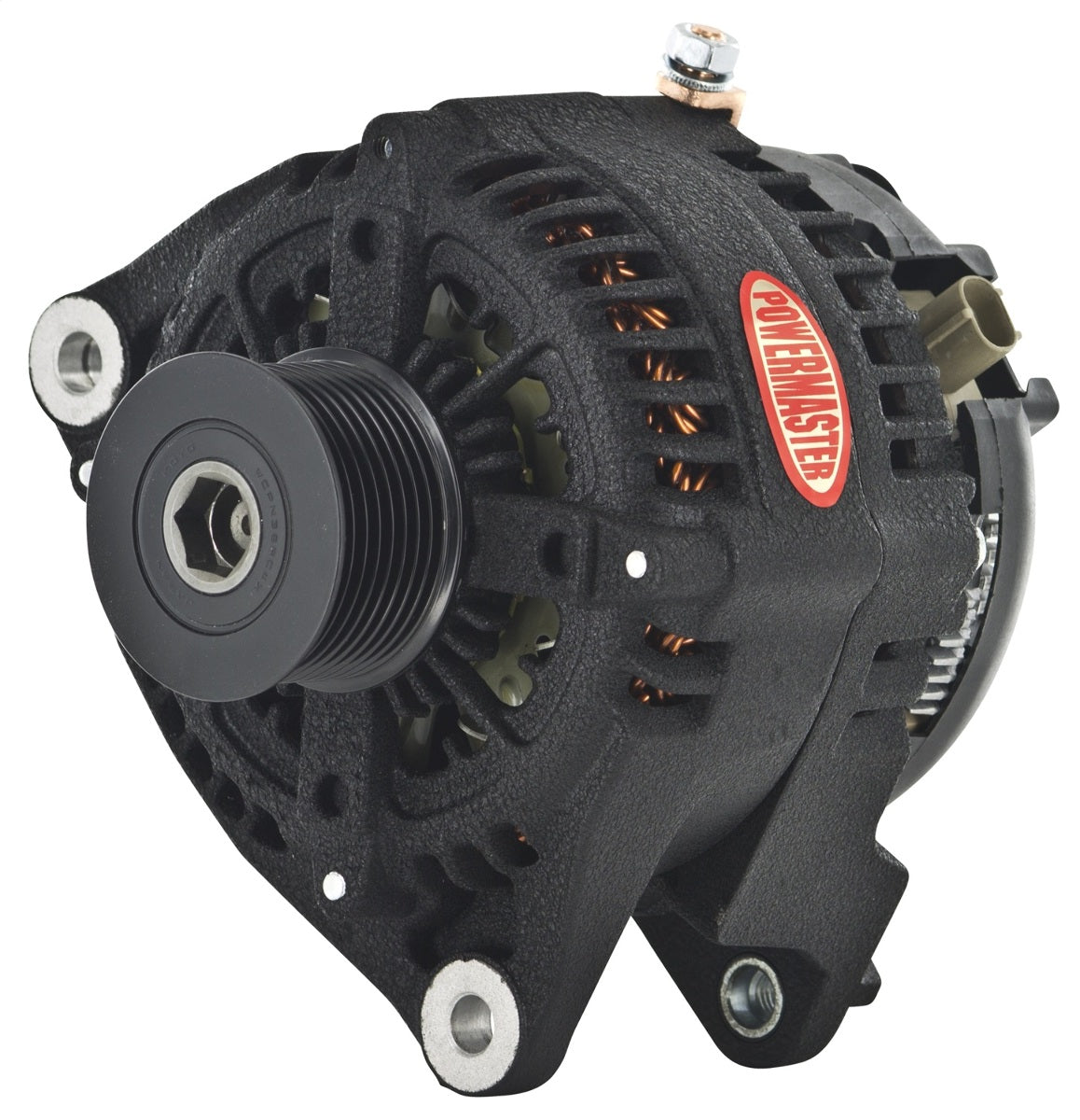 Powermaster 245 Amp Alternator, 8-Groove Pulley, Wrinkle Black Finish 51235W
