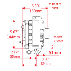 Powermaster 245 Amp Denso Alternator, Clutch Pulley, Black Finish 51576