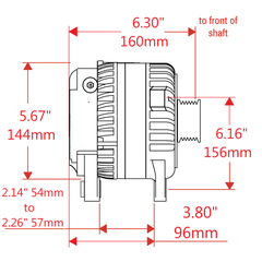 Powermaster 245 Amp Denso Alternator, 6-Groove Pulley, Black Finish 51624