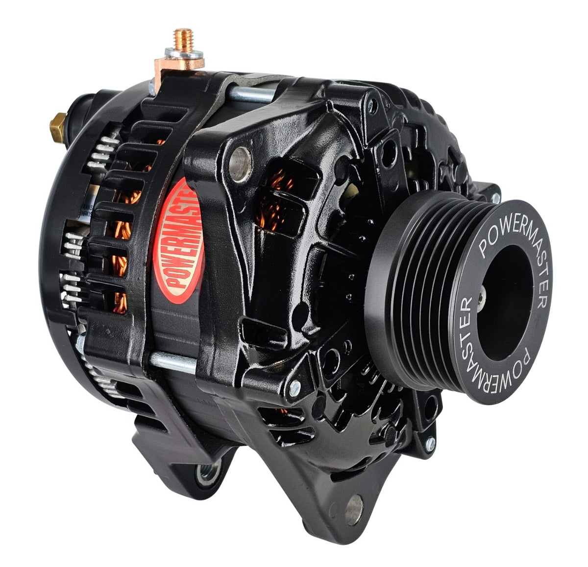 Powermaster 245 Amp Denso Alternator, 6-Groove Solid Pulley, Black Finish 51626-2R