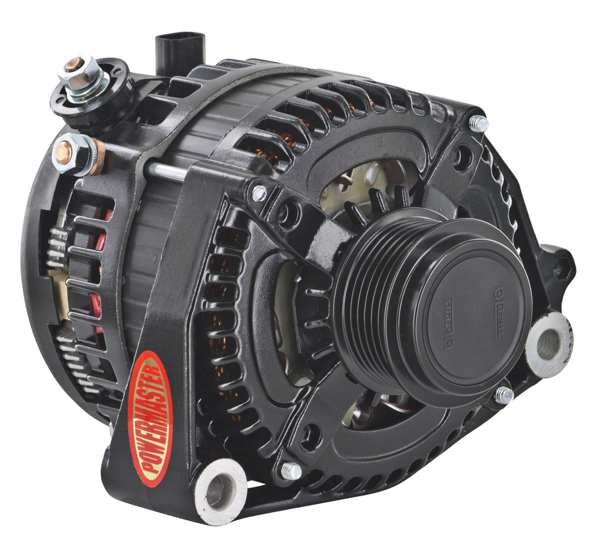 Powermaster 245 Amp Denso Alternator for GM 2014-2019, Decoupler Pulley, 1-Wire, Black Finish 51794-1