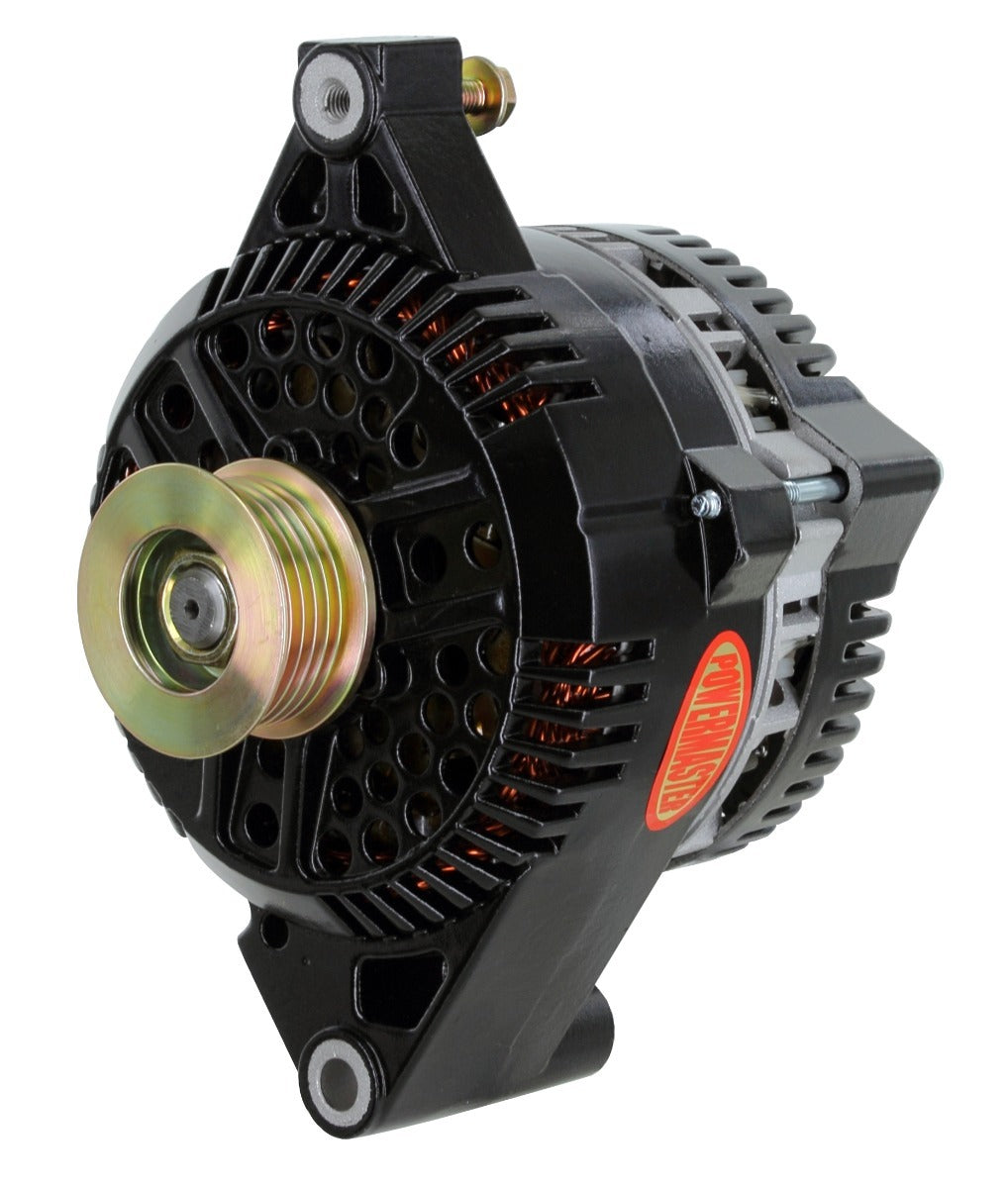 Powermaster 200 Amp 3G Alternator for Ford, 6-Groove Pulley, 1-Wire, Black Finish 577611