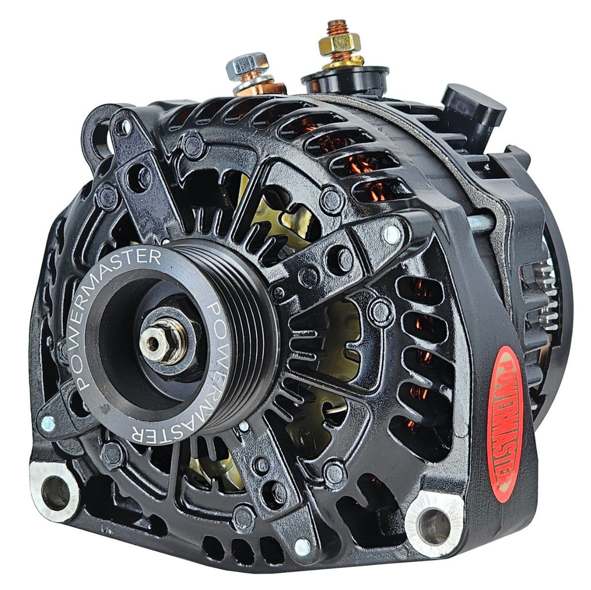 Powermaster 245 Amp Denso Alternator, 6-Groove Pulley, 1-Wire, Black Finish 58550-1