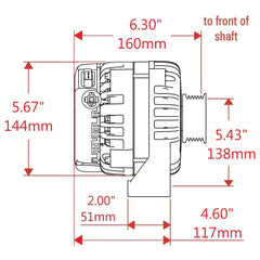 Powermaster 245 Amp Denso Alternator, 6-Groove Pulley, 18.2V Preset, Black Finish 58550-18.2