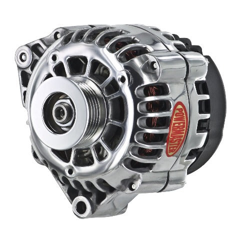 Powermaster 682081 Alternator Polish 165A 6 grv Pulley Offset Left Mount