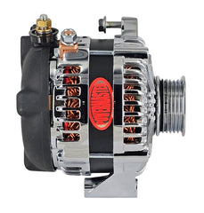 Powermaster HPR 180 Amp Alternator for GM, 6-Groove Pulley, 1-Wire, Chrome Finish 837801-1