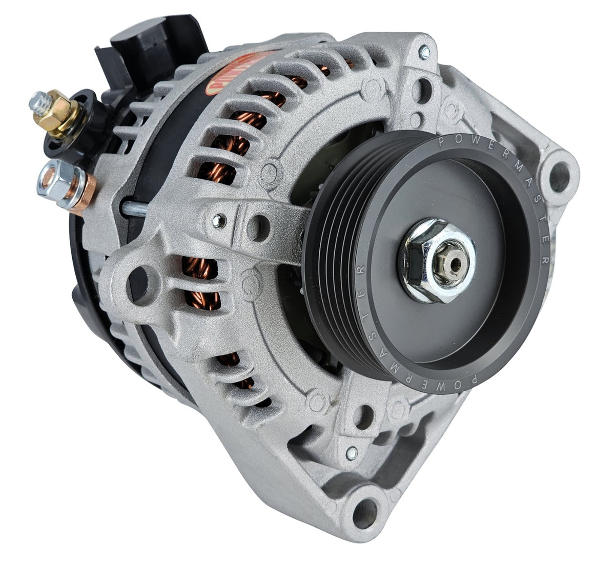 Powermaster 175 Amp Denso Alternator for GM, 3 in. 6-Groove Underdrive Pulley, 1-Wire, Natural Finish 8440093-1