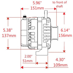 Powermaster 175 Amp Alternator for GM, 6-Groove Pulley, 1-Wire, Natural Finish 847801-1