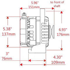 Powermaster 175 Amp Alternator, 1-Groove V-Belt Pulley, Polished Finish 8867141