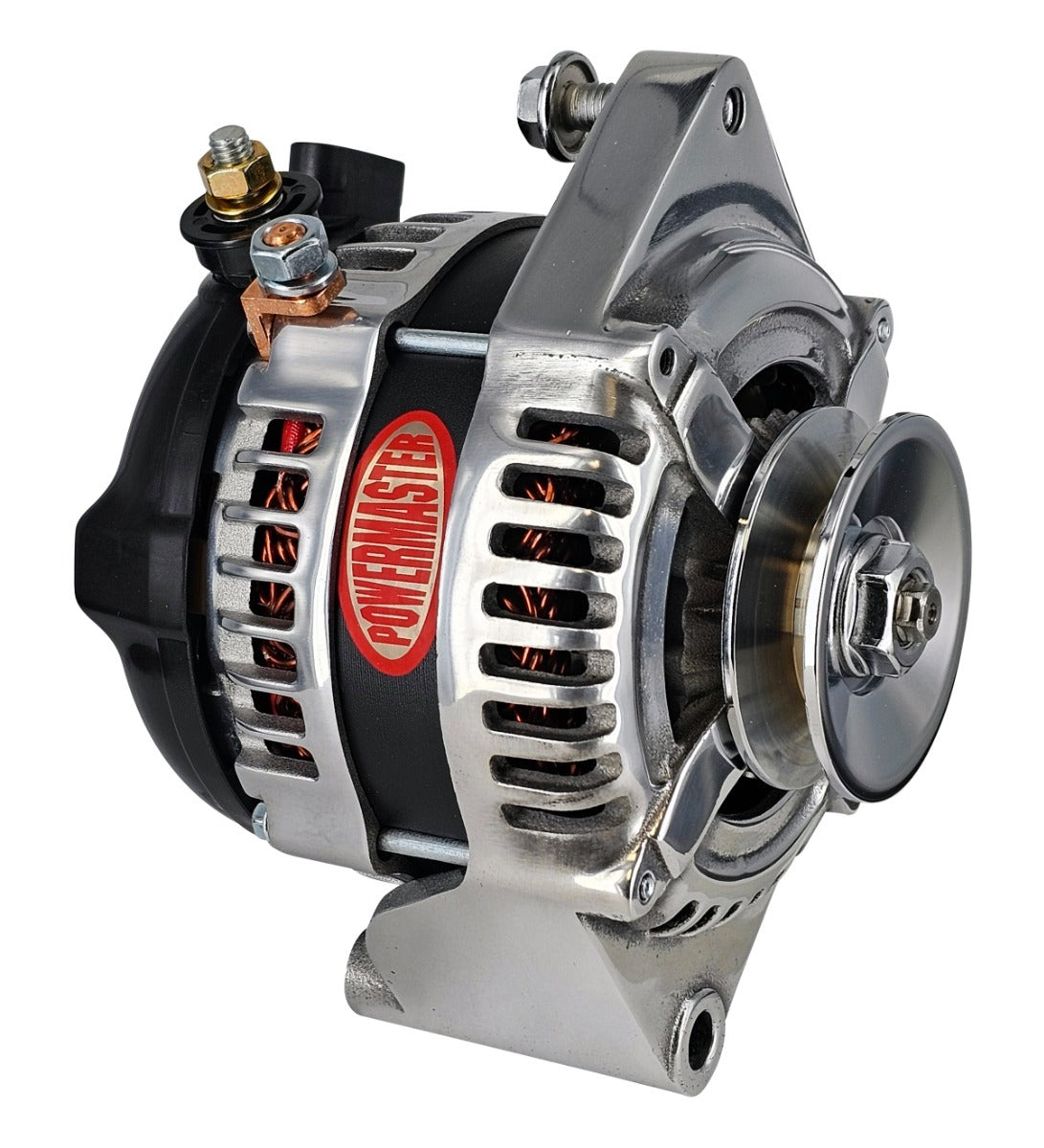 Powermaster 175 Amp Alternator, 1-Groove V-Belt Pulley, Polished Finish 8867141