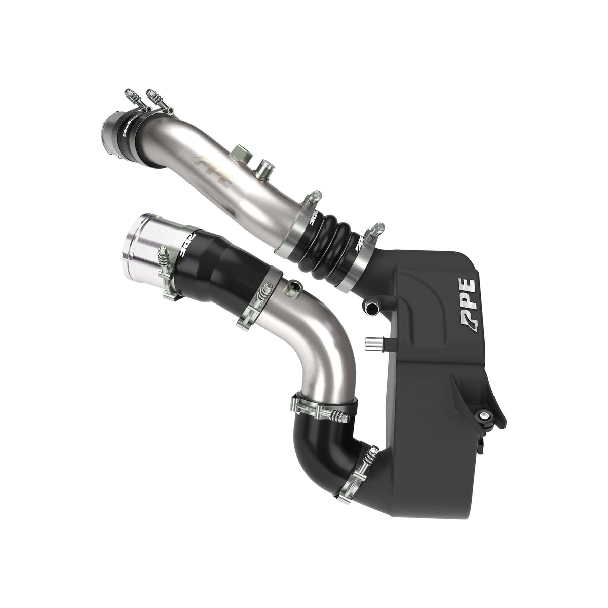 PPE Diesel 2011-2026 Ford 6.7L Power Stroke Air-to-Water Intercooler Kit with Brushed Charge Pipes - Black Intercooler 315045220