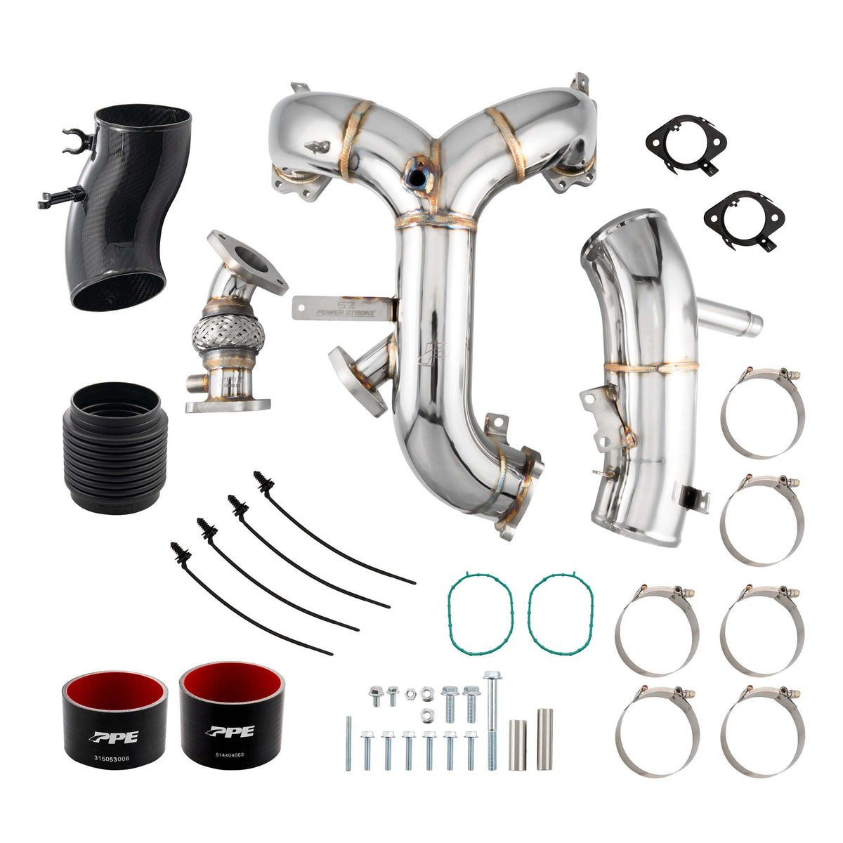 PPE Diesel 2015-2016 Ford 6.7L Power Stroke Zilla Intake Manifold and Turbo Inlet Kit - Polished 315053030
