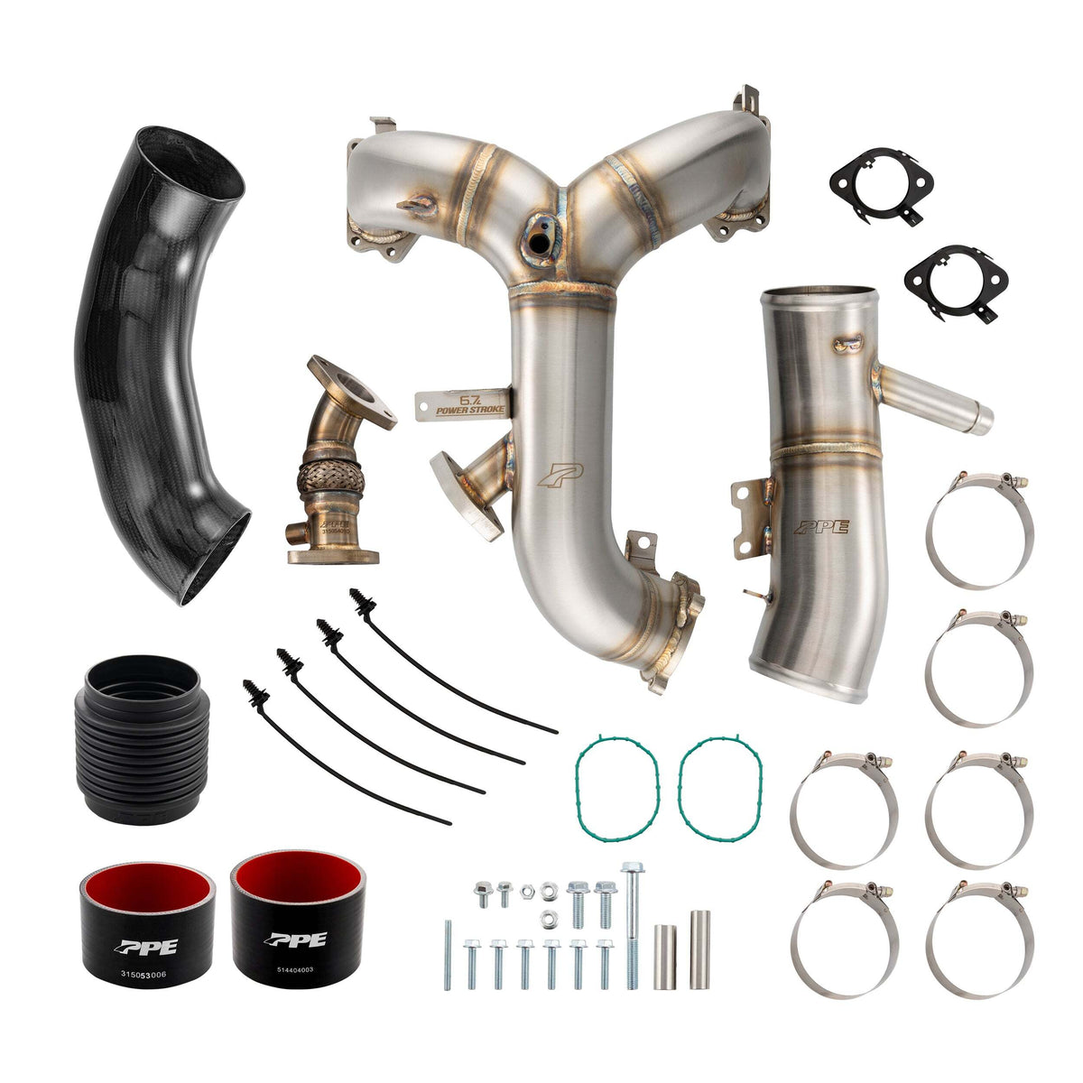 PPE Diesel 2017-2019 Ford 6.7L Power Stroke Zilla Intake Manifold and Turbo Inlet Kit - Brushed 315053510