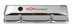 PROFORM 141-117 Engine Valve Covers; Tall Style; Die Cast; Chrome with Bowtie Logo; For SB Chevy