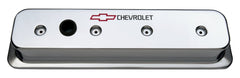 PROFORM 141-132 Engine Valve Covers; Center Bolt Style; Die Cast; Chrome w/Bowtie Logo; SB Chevy