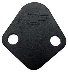 PROFORM 141-213 Fuel Pump Block-Off Plate; Blk Crinkle with Bowtie; Fits BB Chevy V8 Engines