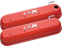 PROFORM 141-257 Raised LSX Emblem Aluminum Valve Covers, Chevy Orange, LS Engines