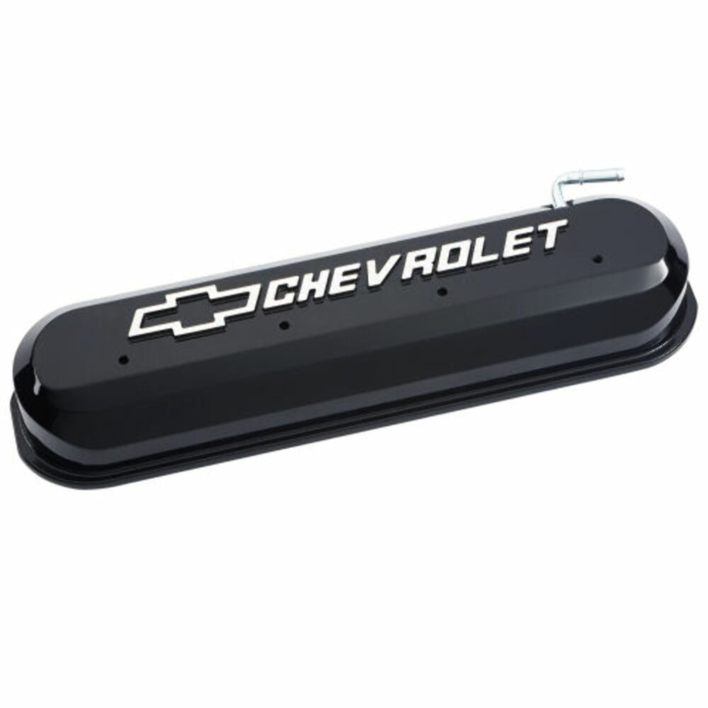 Proform Engine Valve Covers Slant-Edge Style w/Bowtie Logo Fits GM LS Liquid Black PN. 141-268