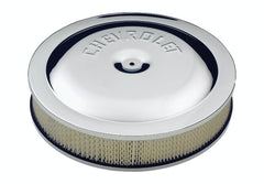 PROFORM 141-307 Air Cleaner Kit; Chrome; Embossed Chevy Logo; 14 In. Diameter; With Center Nut