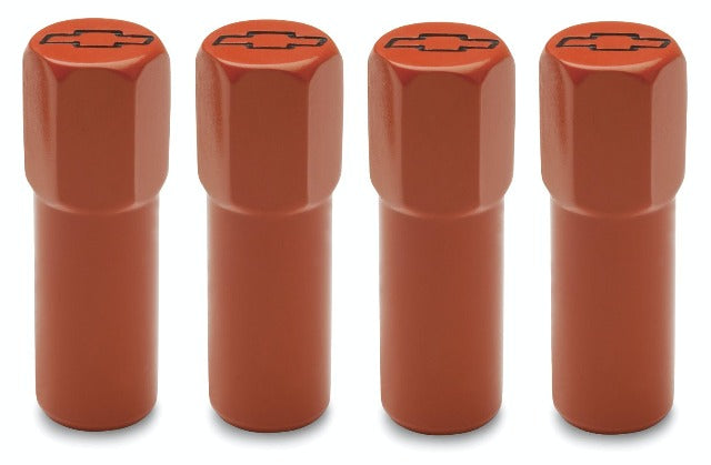 PROFORM 141-601 Engine Valve Cover Mini Nuts; Steel; Orange; Bowtie Logo; Studs Included