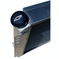 PROFORM 141-820 Twist-On Radiator Cap; Chevrolet Bowtie Emblem; Black Anodized Billet Aluminum