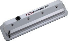 PROFORM 141-844 Valve Covers; SBC; 87-Pre LS; Ctr Bolt; Tall; Alum; Chrome; Recessed Emblems