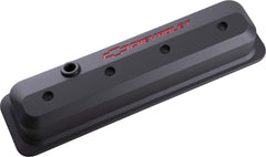 PROFORM 141-845 Valve Covers; SBC; 87-Pre LS; Ctr Bolt; Tall; Alum; Black Crinkle; Rec Emblems