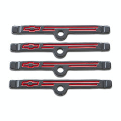 PROFORM 141-885 Engine Valve Cover Hold down Clamps; Shark Gray w/Bowtie Emblem; SBC Gen 1; 4 Pc
