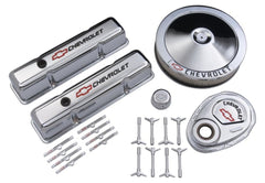 PROFORM 141-900 Engine Dress-Up Kit Chrome w/Red Chevy Logo Fits SB Block Chevy Engines