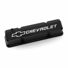 Proform Valve Covers Slant-Edge Tall Aluminum Raised Bowtie Emblems Liquid Black PN. 141-919