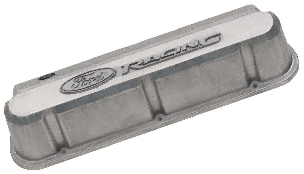 PROFORM 302-146 Valve Covers; Slant-Edge Tall; Alum.; Unfinished with Raised Ford Logo; SB Ford
