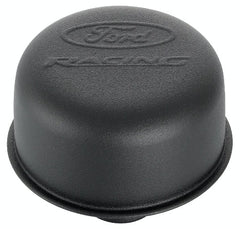 PROFORM 302-216 Engine Valve Cover Breather; 3 In Dia; Ford Logo; Push-In Style; Black Crinkle