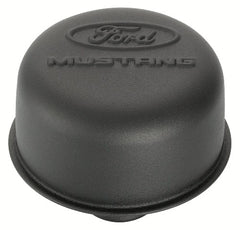 PROFORM 302-221 Engine Valve Cover Breather; 3 In Dia; Mustang Logo; Push-In Style;Black Crinkle