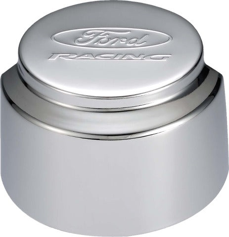 PROFORM 302-235 Engine Valve Cover Breather; 3 In Dia; Ford Logo; Push-In Style w/Hood; Chrome