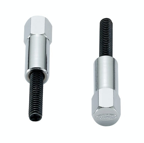 PROFORM 302-315 Engine Valve Cover Mini Nuts; Aluminum; Chrome; Ford Logo; Studs Included; 4Pc