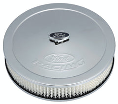 PROFORM 302-350 Air Cleaner Kit; Chrome; Embossed Ford Logo; 13 Inch Diameter With Center Nut