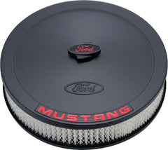 PROFORM 302-362 Air Cleaner Kit; Black; Embossed Mustang Logo; 13 In. Diameter; With Center Nut