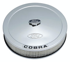 PROFORM 302-371 Air Cleaner Kit; Chrome; Embossed Cobra Logo; 13 In. Diameter; With Center Nut